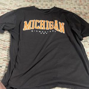 Dark brown and orange Michigan t shirt